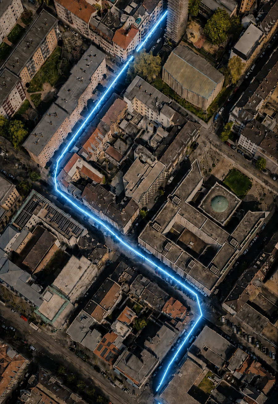 Data-based fiber route represented precisely in the shared ConVis 3D context