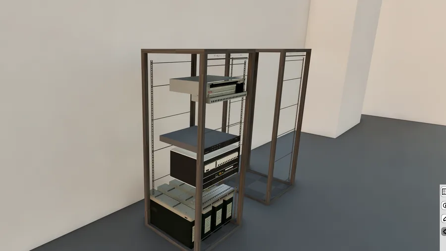 Technical room, racks and assets in ConVis